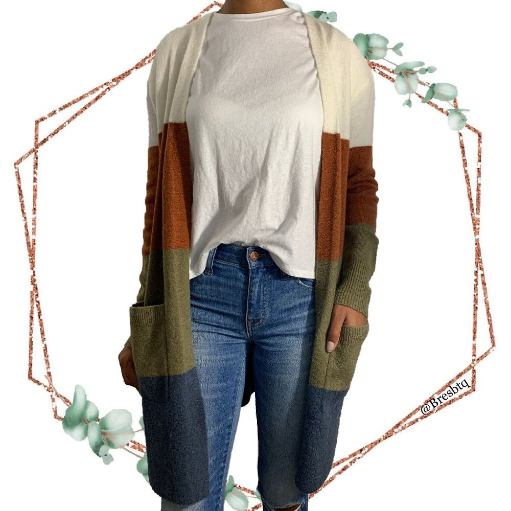 NWT Madewell Kent Striped Color block Cardigan XS